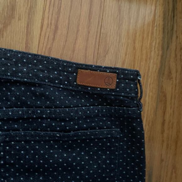 Lands' End Straight Leg Jeans Womens 14 Blue White Polka Dot Casual Denim Basic - Picture 4 of 10